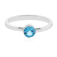 Anello in argento con Topazio Blu Svizzero