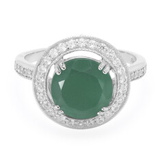 Anello in argento con Calcedonio Verde