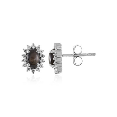 Orecchini in argento con Zaffiro Stellato Nero