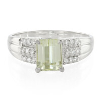 Anello placcato in platino con Kunzite Canarino