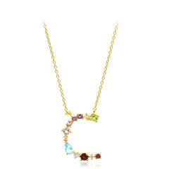 Collana in argento con Topazio Blu Svizzero