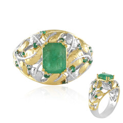 Anello in argento con Smeraldo Zambia (Gems en Vogue)