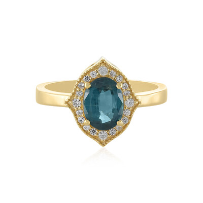 Anello in argento con Fluorite Petrolio del Belgio