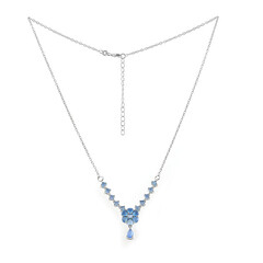 Collana in argento con Calcedonio Blu