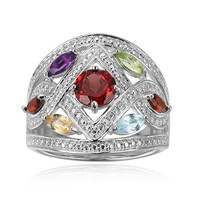 Anello in argento con Granato Mozambico