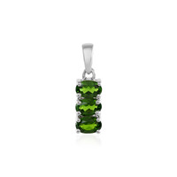 Ciondolo in argento con Diopside Russo
