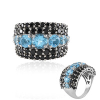 Anello in argento con Topazio Blu Svizzero