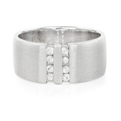 Anello da uomo in argento con Zaffiro Bianco