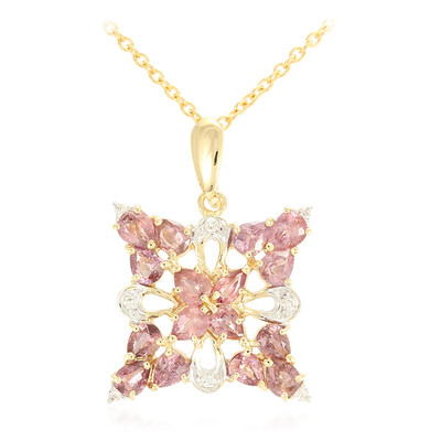 Collana in oro con Zaffiro Padparadscha (non riscaldato) (AMAYANI)