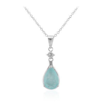 Collana in argento con Quarzo blu pastello