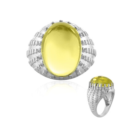 Anello da uomo in argento con Quarzo Limone