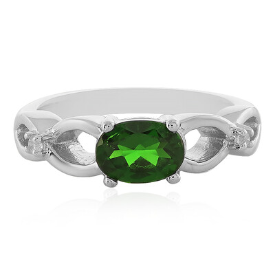 Anello in argento con Diopside Russo