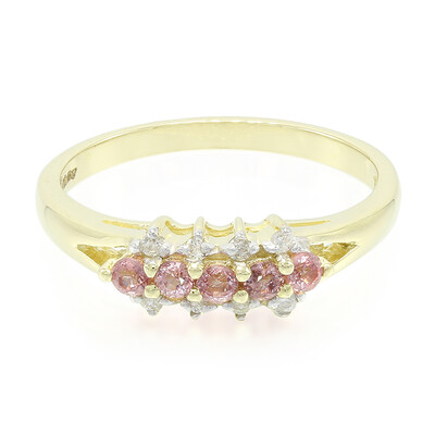 Anello in oro con Zaffiro Padparadscha (non riscaldato)