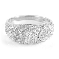 Anello in argento con Topazio Bianco