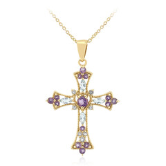 Collana in argento con Topazio Blu Cielo