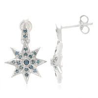 Orecchini placcati in platino con Diamante Fancy