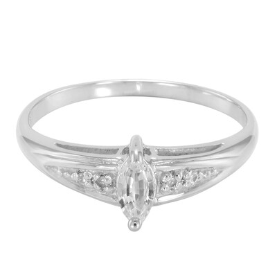 Anello in argento con Zaffiro Bianco