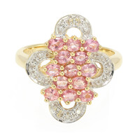 Anello in oro con Zaffiro Padparadscha (non riscaldato) (AMAYANI)