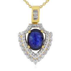 Collana in argento con Zaffiro Blu del Madagascar
