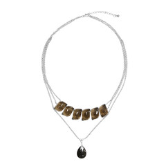 Collana in argento con Quarzo Tormalinato