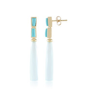 Orecchini in argento con Calcedonio Acqua (KM by Juwelo)