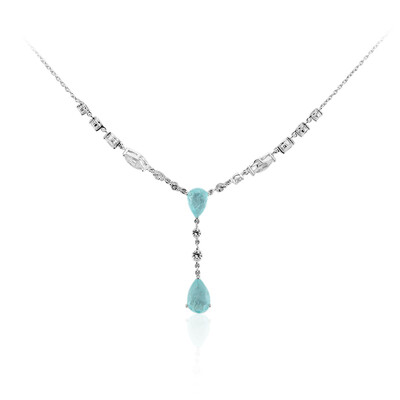 Collana in argento con Quarzo blu pastello