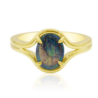 Anello in oro con Opale Nero di Lightning Ridge (Mark Tremonti)