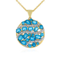 Collana in argento con Apatite Blu Neon