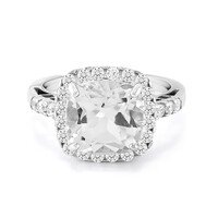 Anello in argento con Topazio Bianco