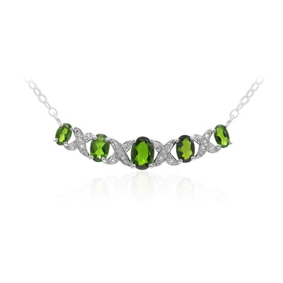 Collana in argento con Diopside Russo