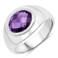 Anello in argento con Ametista Zambiana