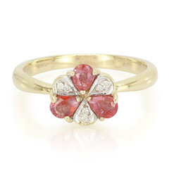 Anello in oro con Zaffiro Padparadscha (non riscaldato)