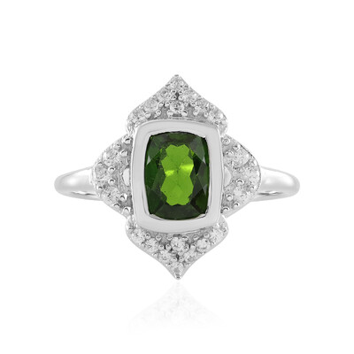 Anello in argento con Diopside Russo