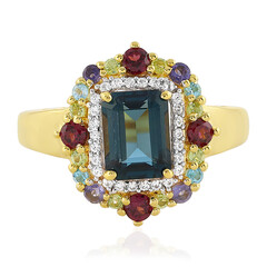 Anello in argento con Topazio Blu Londra