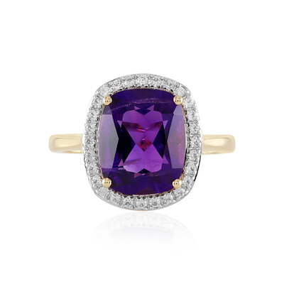 Anello in oro con Ametista Zambiana