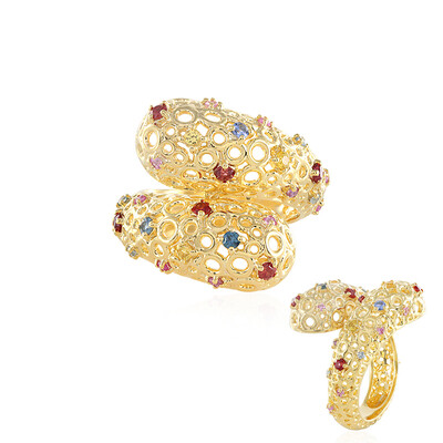 Anello in argento con Zaffiro Fancy