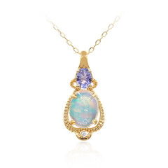 Collana in oro con Opale Nero di Lightning Ridge