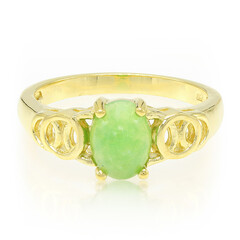 Anello placcato in oro con Crisoprasio Imperiale