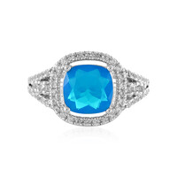 Anello in argento con Opale Blu dell'Etiopia