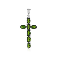 Ciondolo in argento con Diopside Russo