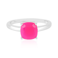 Anello in argento con Calcedonio Lampone
