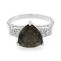 Anello in argento con Quarzo Fumè