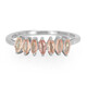 Anello placcato in platino con Zaffiro Padparadscha