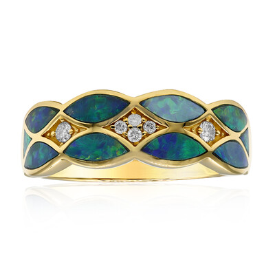 Anello in oro con Opale Nero di Lightning Ridge (CIRARI)