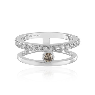 Anello in argento con Diamante Champagne I3 (de Melo)