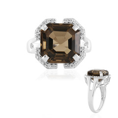 Anello in argento con Quarzo Fumè