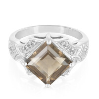 Anello in argento con Quarzo Fumè