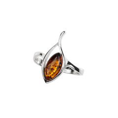 Anello in argento con Ambra Baltica