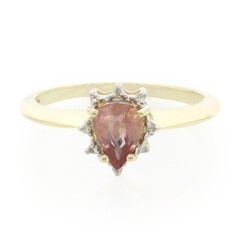 Anello in oro con Zaffiro Padparadscha (non riscaldato)