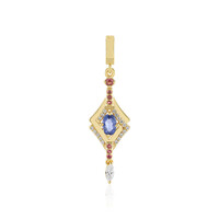 Ciondolo in argento con Zaffiro Ceylon Blu (non riscaldato)